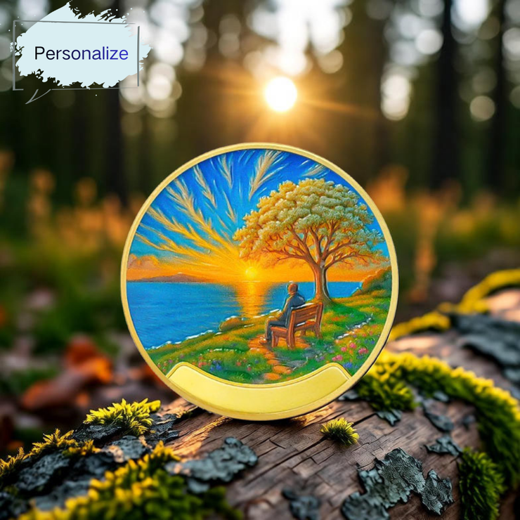 Personalized Path to Peace Sobriety Coin
