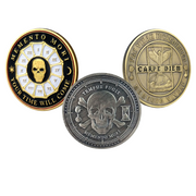 Hourglass Skull Memento Mori Memento Vivere EDC Reminder Coin
