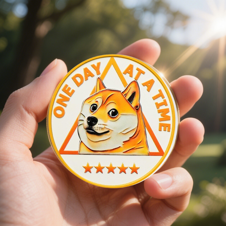 Funny Dog Meme & Triangle Symbol Doge Sobriety Coin