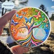 Personalized Tree of Life Golden Hope Sobriety Coin