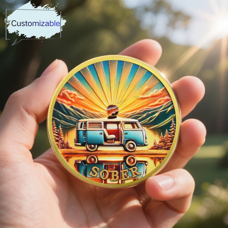 Personalized Rolling Toward Recovery Sobriety Coin