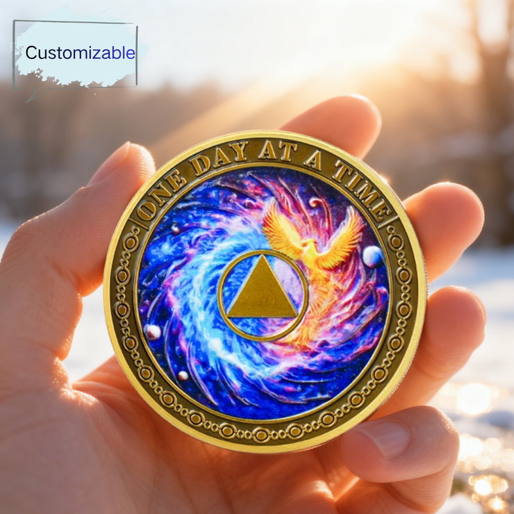 Personalized Phoenix Rebirth Sobriety Coin