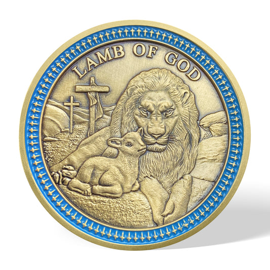 Lamb Of God Lion And Lamb Challenge Coin Religious Gift Coin