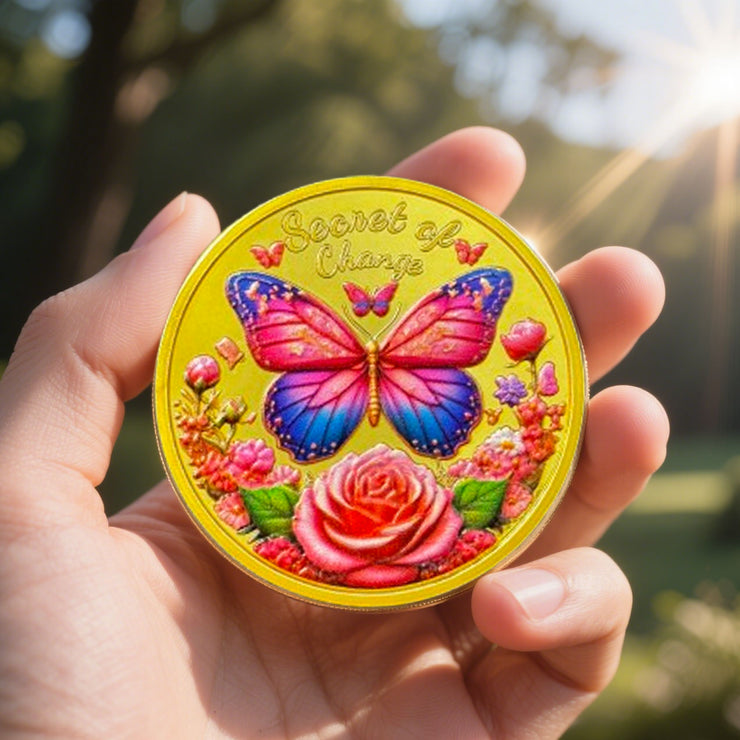 Exquisite Butterfly Secret of Change Sobriety Coin