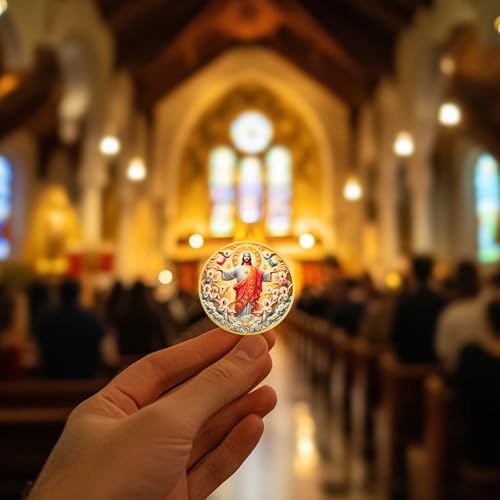 Light of Life Jesus Sacred Heart John 8:12 Bible Challenge Coin