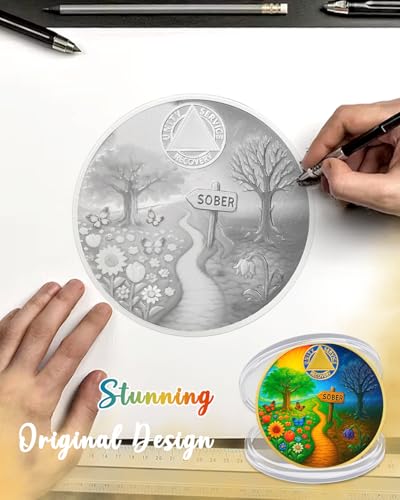 Personalized Sober Path Inspirational Sobriety Coin
