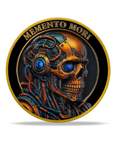 Memento Mori & Tempus Futuristic Mechanical Skull Coin