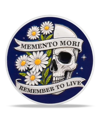 Memento Mori Coin Blooming Daisy Skull Challenge Coins