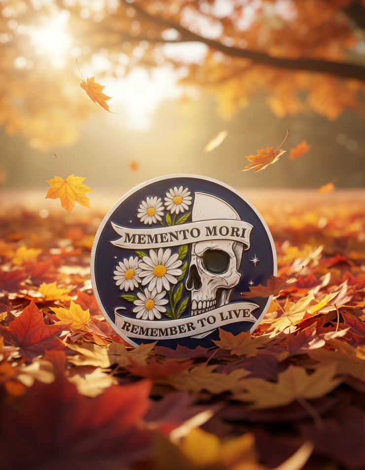 Memento Mori Coin Blooming Daisy Skull Challenge Coins