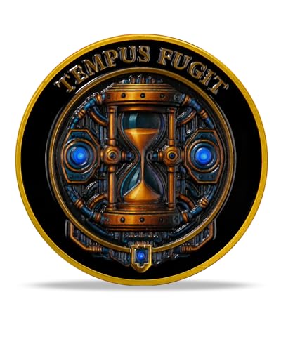Memento Mori & Tempus Futuristic Mechanical Skull Coin