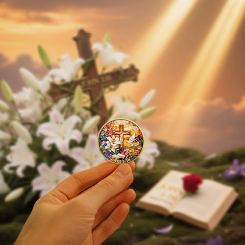 Jesus Crucifixion Garden Christian Challenge Coin
