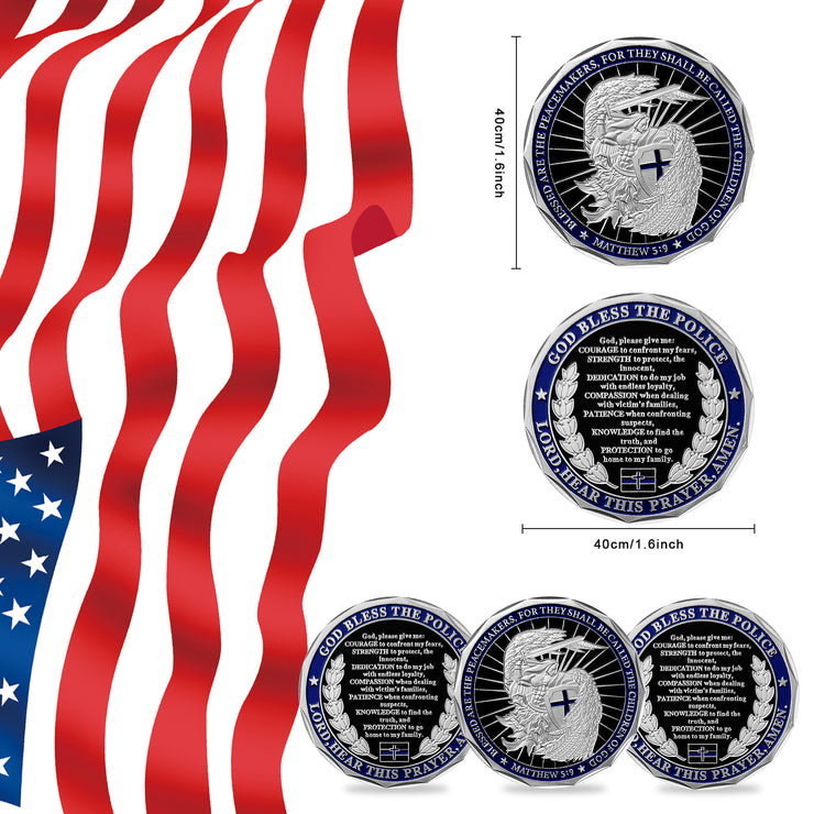 5 Pcs Guardian Angel Police Challenge Coin Gift Set