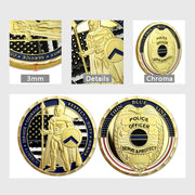 5 Pcs Thin Blue Line Police Challenge Coin Gift Set