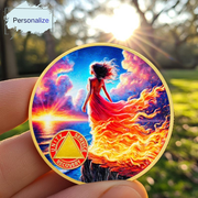 Personalized Rising from The Ashes One Year Reborn Fairy Sobriety Coin