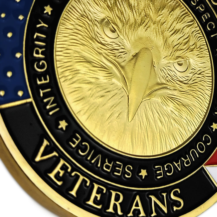 5 Pcs Thank You Veterans Military Challenge Coin Gift Set
