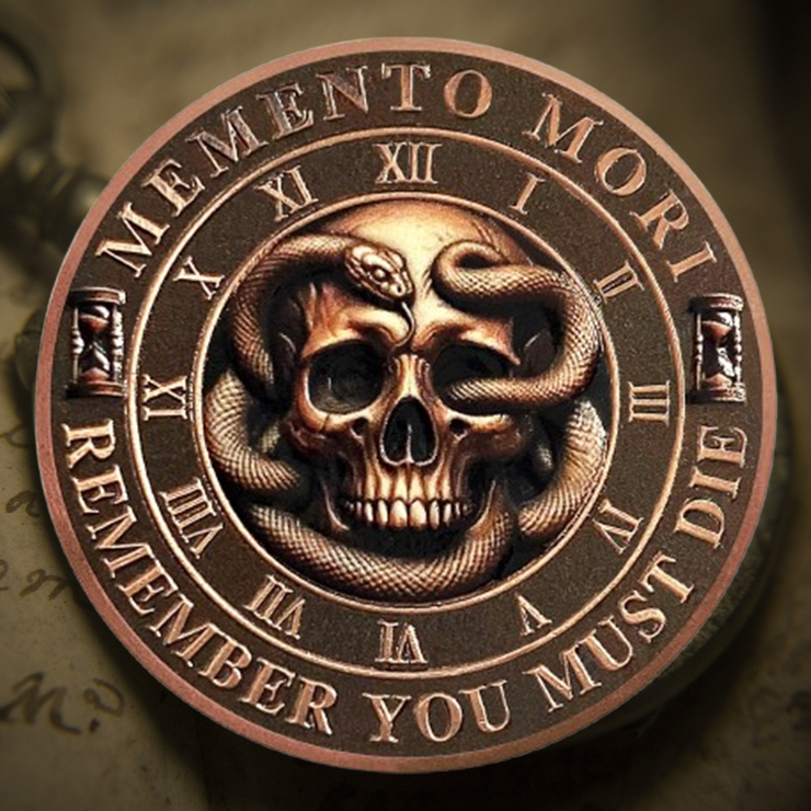 Daily Stoic Reminder Memento Mori Coin Skull Challenge Coins