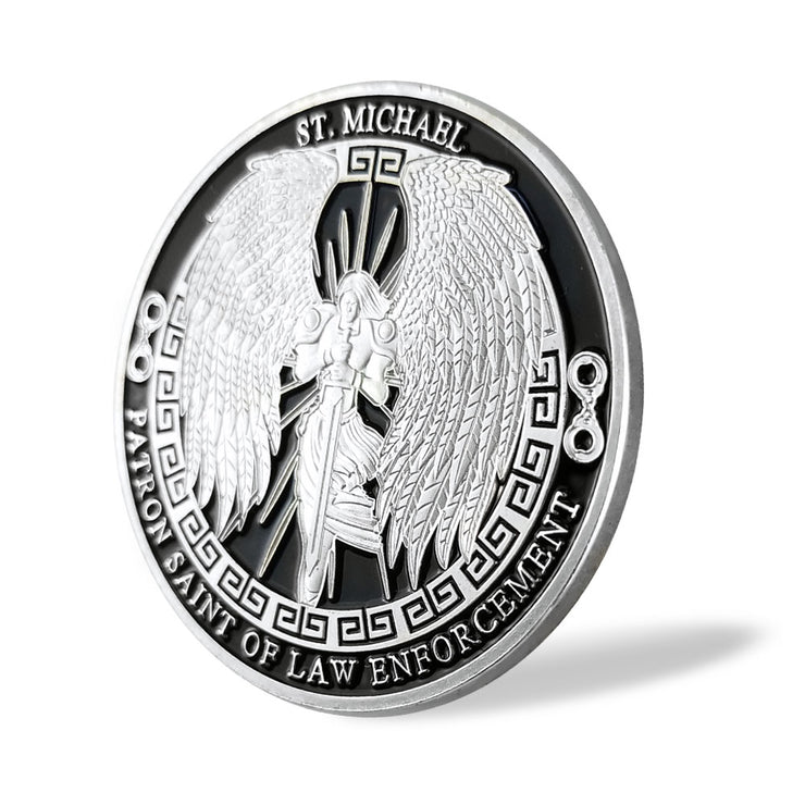 Guardian Angel Police Prayer Challenge Coin Sliver Religious Gift Coin