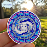 Personalized  Silver Dolphin Lotus Sobriety Coins
