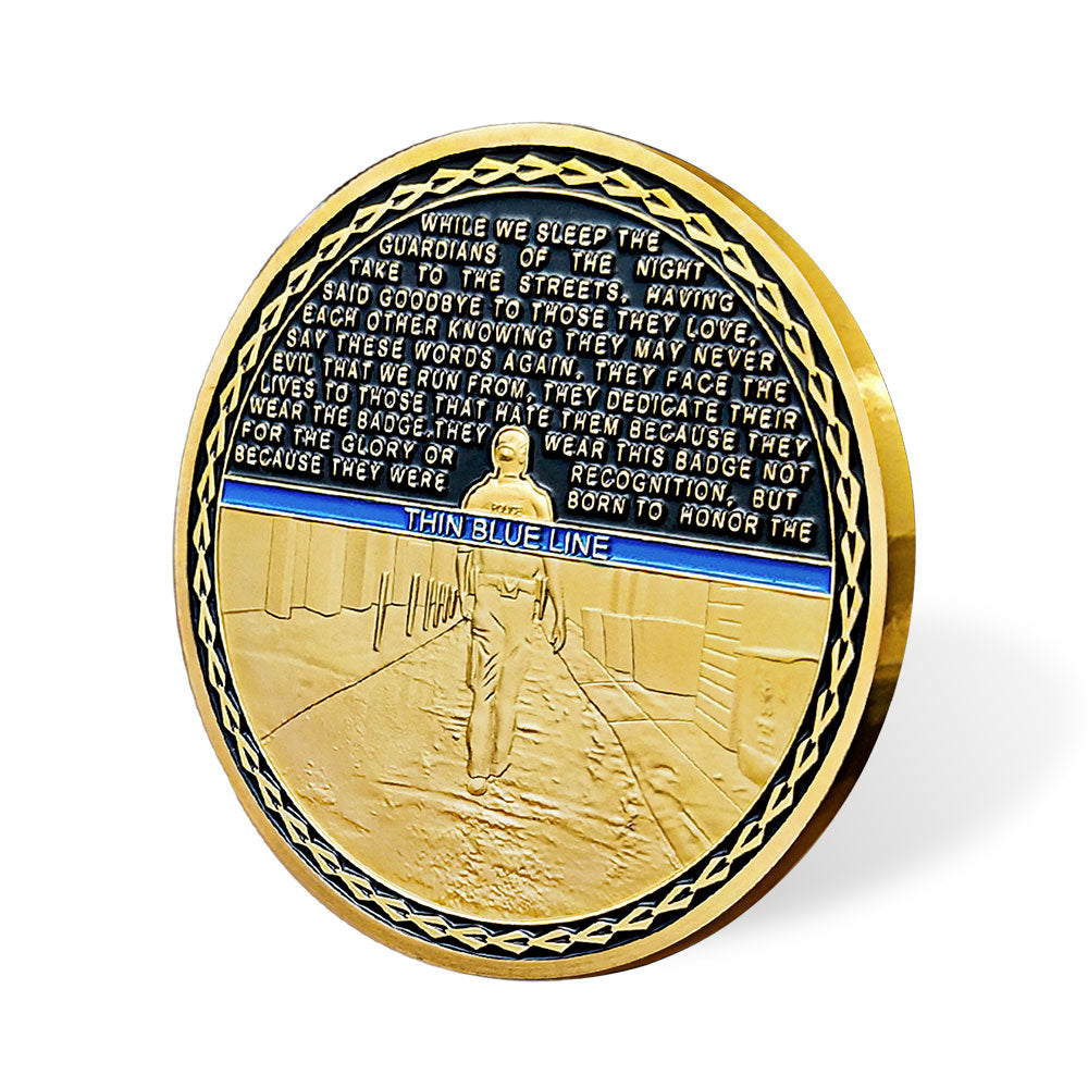 5 Pcs Spartan Helmets Thin Blue Line Police Challenge Coins Gift Set