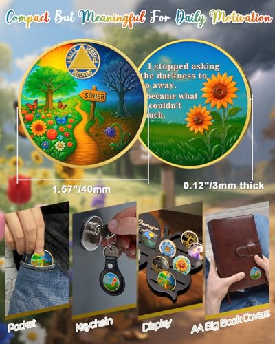 Personalized Sober Path Inspirational Sobriety Coin