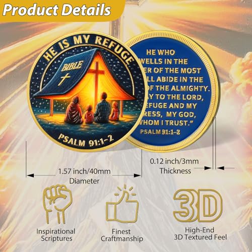 He is My Refuge Christian Challenge Coin