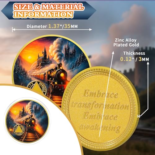 Personalized Embracing Transformation and Awakening Steam Train Sobriety Coin