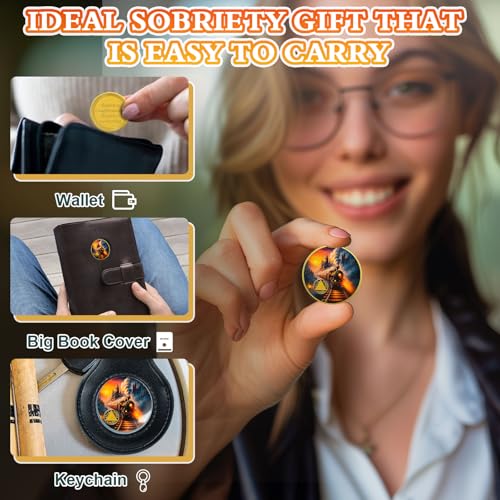 Personalized Embracing Transformation and Awakening Steam Train Sobriety Coin