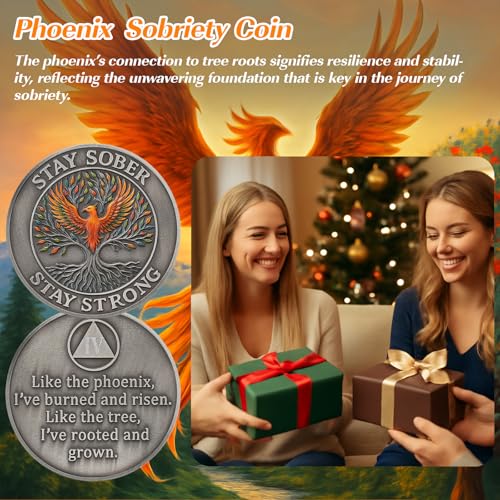 Personalized Phoenix Tree of Life Sobriety Coin