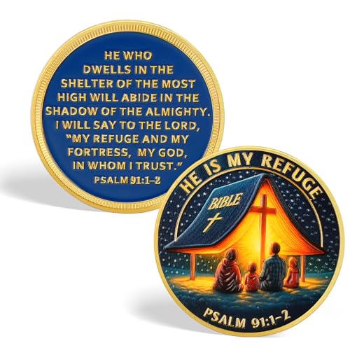 He is My Refuge Christian Challenge Coin