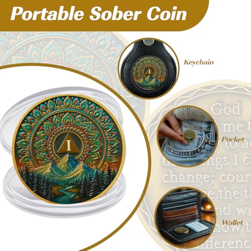 Personalized Sacred Mandala  Sobriety Coin
