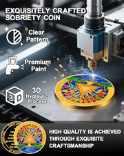 Stained Glass Tree of Life Sobriety Coin