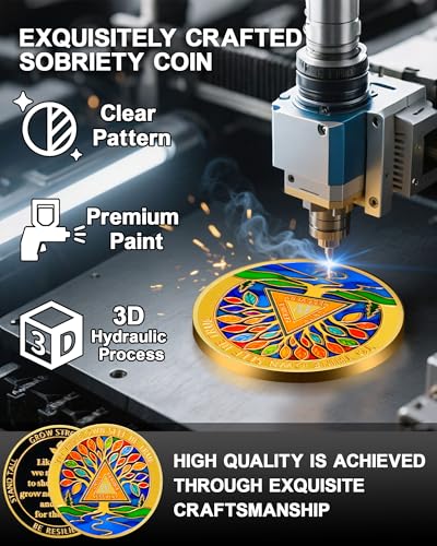 Personalized Stained Glass Tree of Life Sobriety Coin