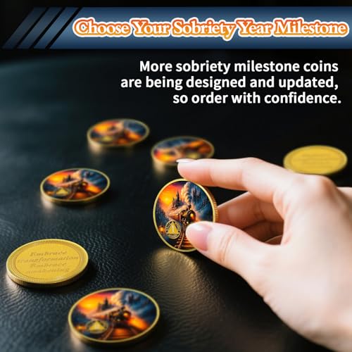 Personalized Embracing Transformation and Awakening Steam Train Sobriety Coin
