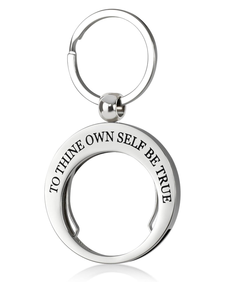 To Thine Own Self Be True Stainless Steel Coin Holder Keychain