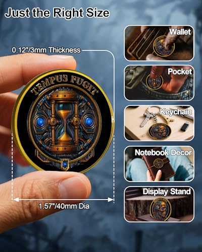Memento Mori & Tempus Futuristic Mechanical Skull Coin