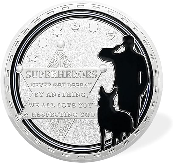 Police Officer Military Thin Blue Line K9 Challenge Coin