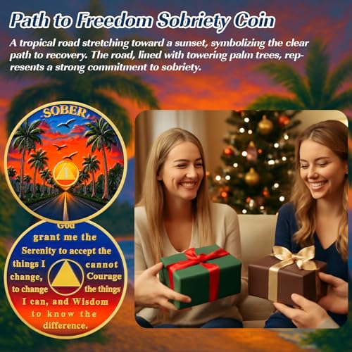 Personalized Sunset Road Sobriety Coin
