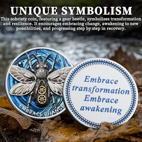 Mechanical Gear Beetle Sobriety Coin