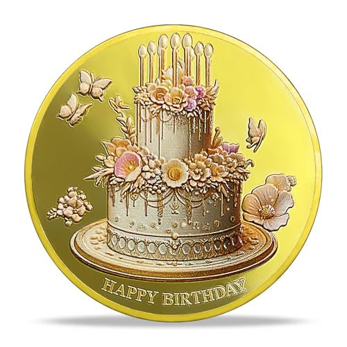 Antique Gold Fairy Angel Happy Birthday Coin