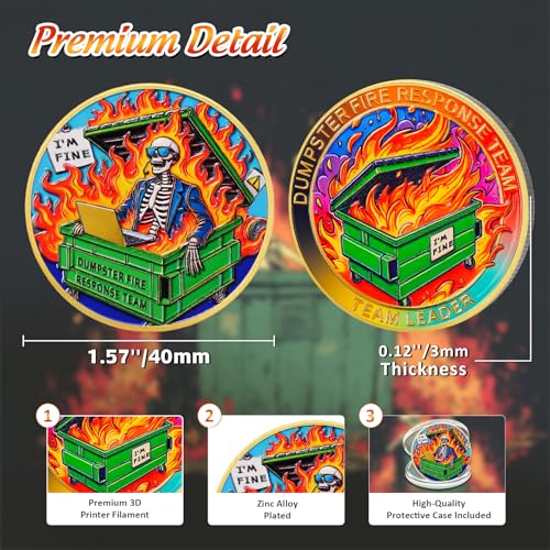 Skull Dumpster Fire Response Team Coin