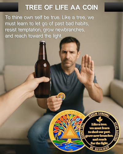 Personalized Stained Glass Tree of Life Sobriety Coin
