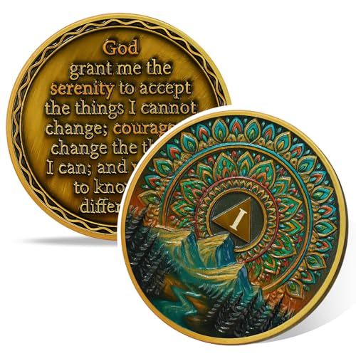 Personalized Sacred Mandala  Sobriety Coin