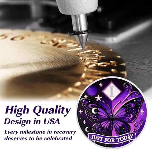 Customized Moonlight Butterfly Sobriety Coin