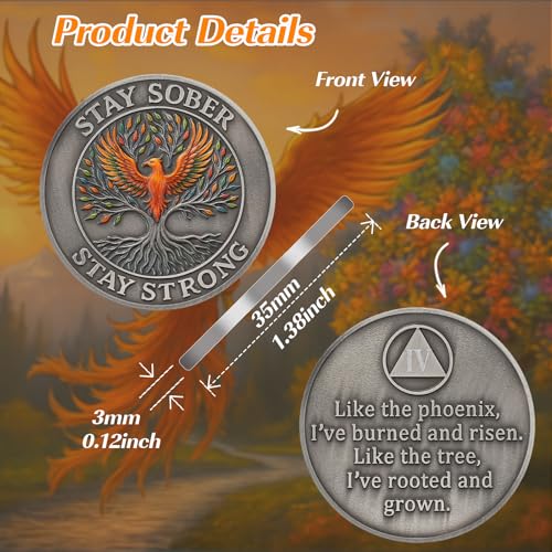 Personalized Phoenix Tree of Life Sobriety Coin