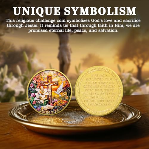 Jesus Crucifixion Garden Christian Challenge Coin
