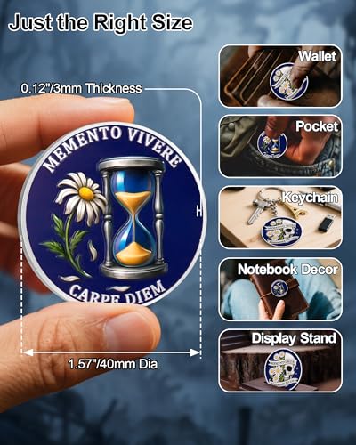 Memento Mori Coin Blooming Daisy Skull Challenge Coins