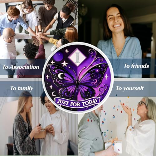 Customized Moonlight Butterfly Sobriety Coin