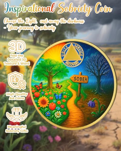 Personalized Sober Path Inspirational Sobriety Coin