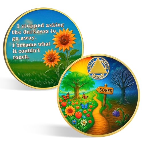 Personalized Sober Path Inspirational Sobriety Coin