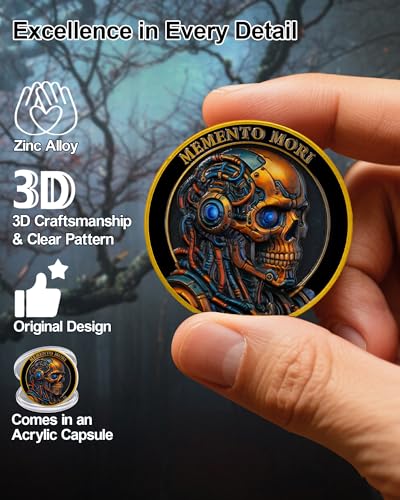 Memento Mori & Tempus Futuristic Mechanical Skull Coin